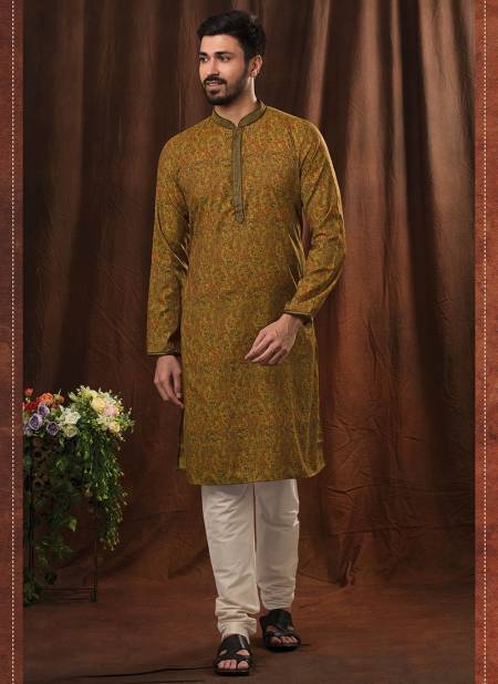 Green Colour Party Wear Mens Poly Kurta Pajama Collection IV-KP-5